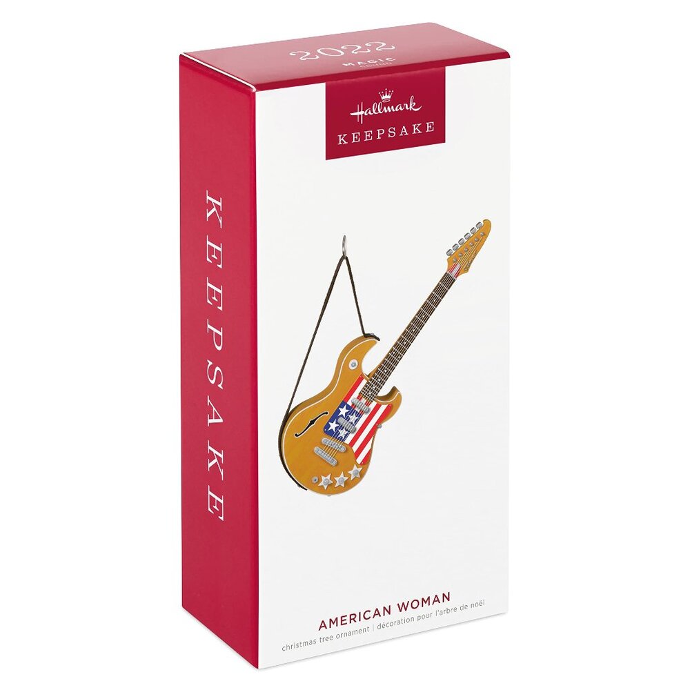 New! American Woman Song Electric Guitar Hallmark Keepsake Ornament 2022 + Music